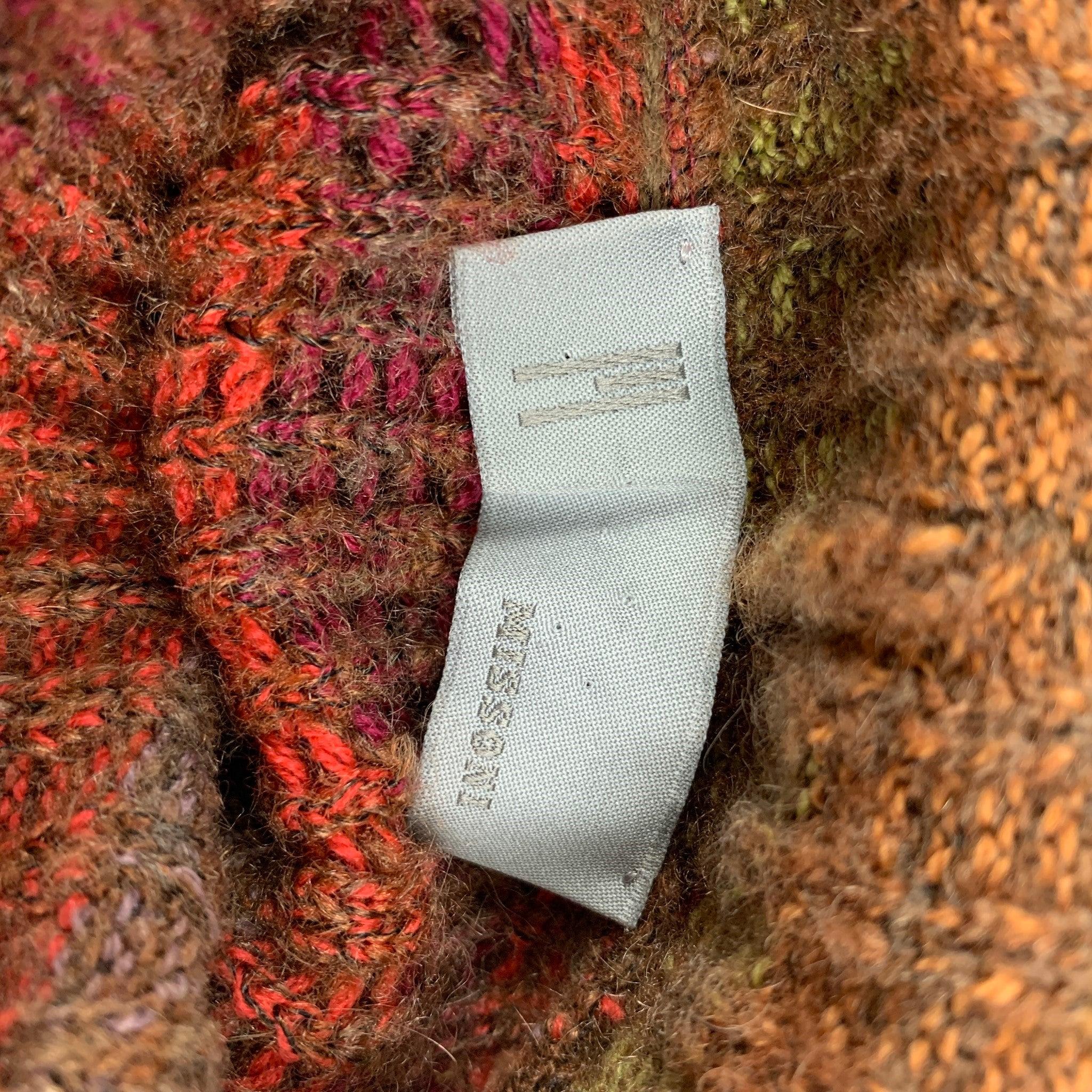 M MISSONI Size 4 Multi-Color Wool Blend Textured Turtleneck Pullover 1