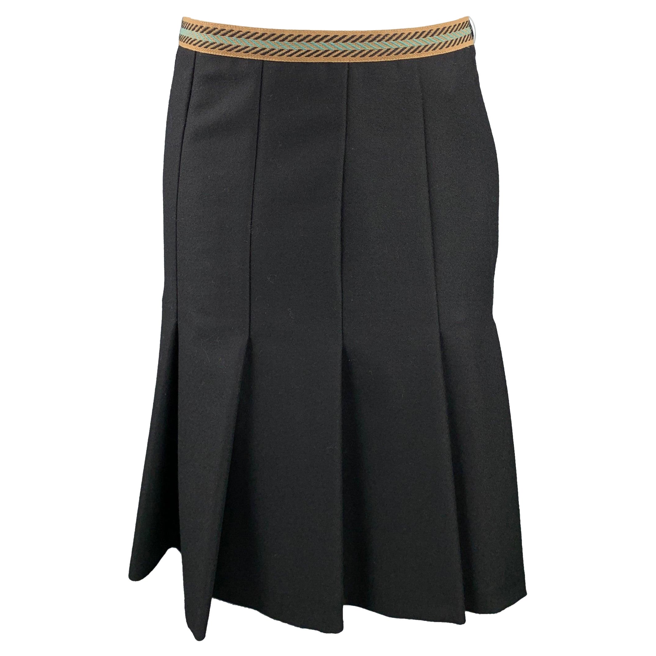 M Missoni Taglia 6 Gonna a pieghe in twill di lana nera