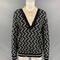 M MISSONI Size 8 Black Grey Knitted Viscose Blend Dress Top