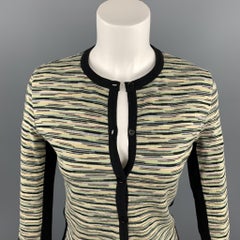M MISSONI Size 8 Green Knitted Wool / Acrylic Buttoned Cardigan