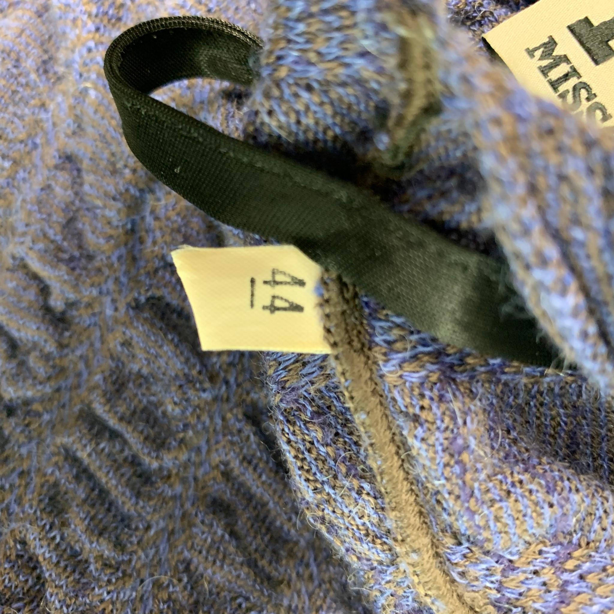 M MISSONI Size 8 Purple Merino wool blend Textured A-Line Dress 1
