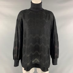 M MISSONI Size L Black Metallic Turtleneck Pullover