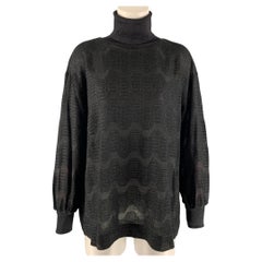 M MISSONI Size L Black Metallic Turtleneck Pullover