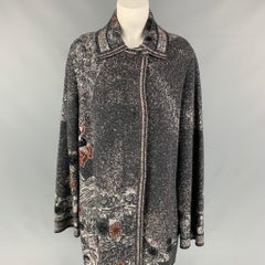 M MISSONI Size M Dark Gray & Black Metallic Long Coat