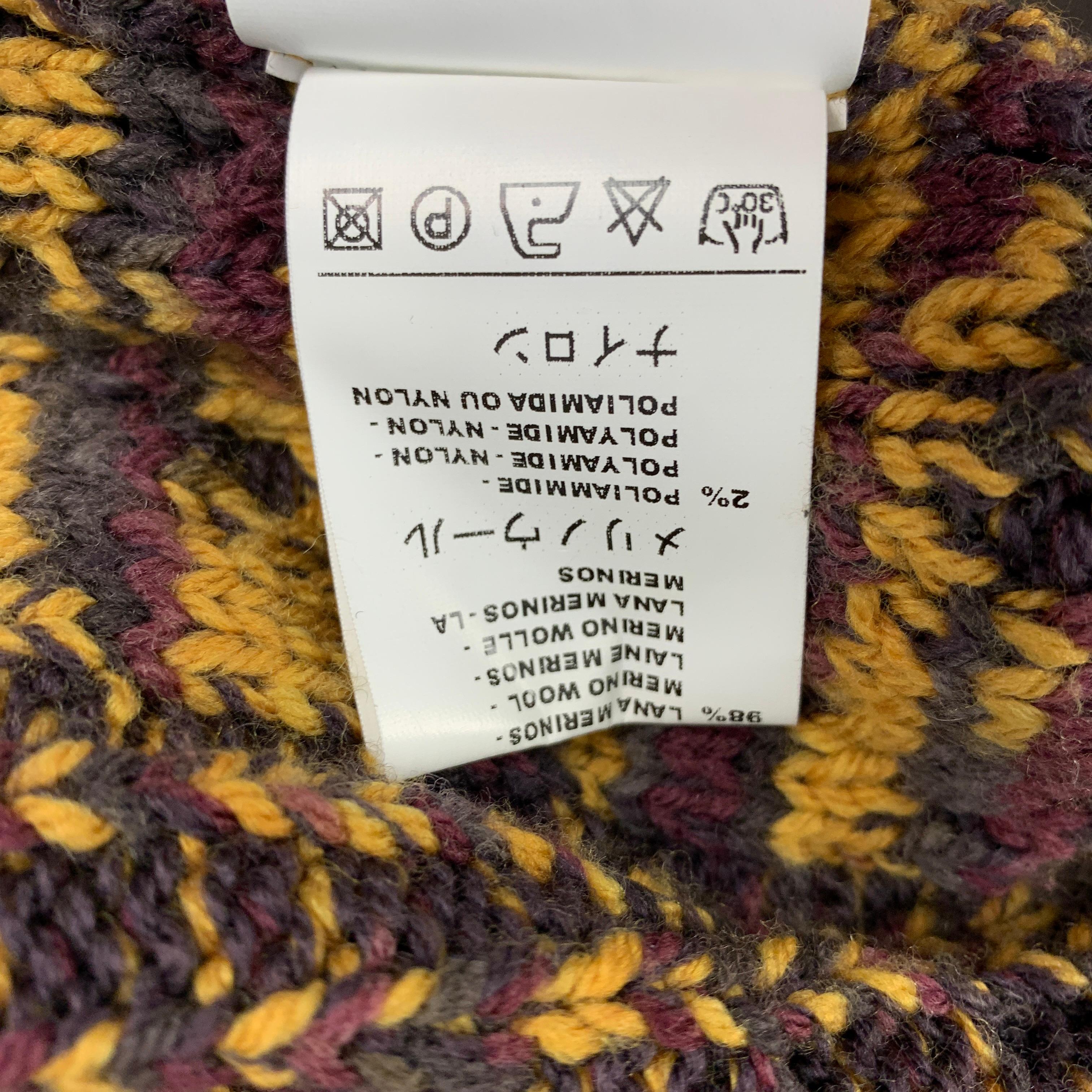 M MISSONI Size M Gold & Purple Knitted Wool Blend Oversized Turtleneck Sweater In Good Condition In San Francisco, CA