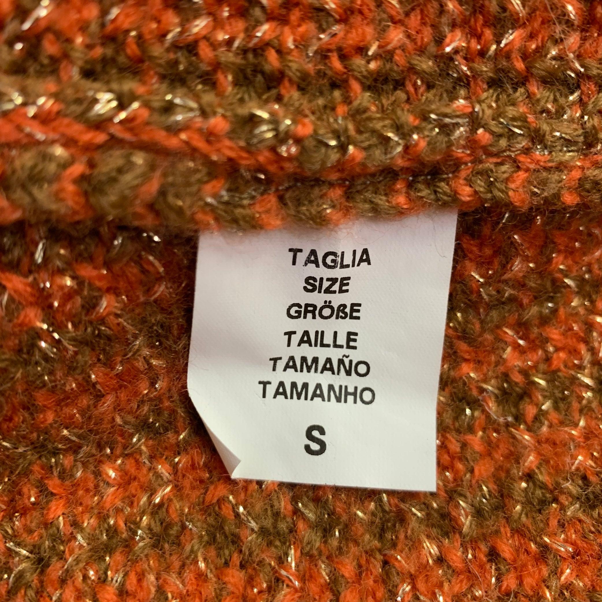 M MISSONI Taille S Cape à col roulé à rayures orange et marron Pour femmes en vente