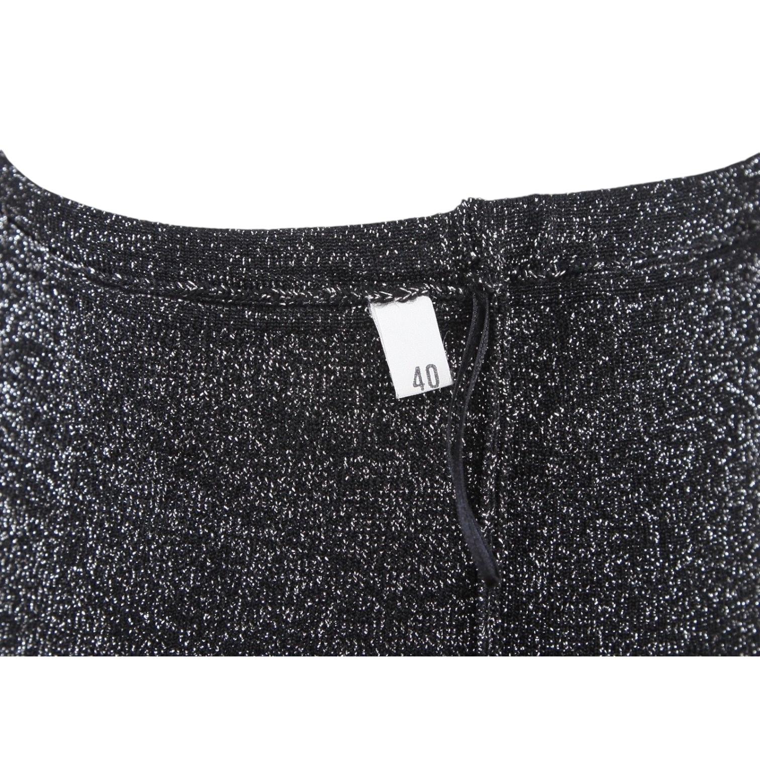 M MISSONI Falda Negro Plata Metalizado Mini Tubo Sz 40 en venta 1