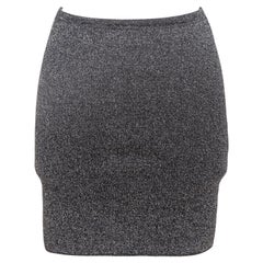 M MISSONI Falda Negro Plata Metalizado Mini Tubo Sz 40