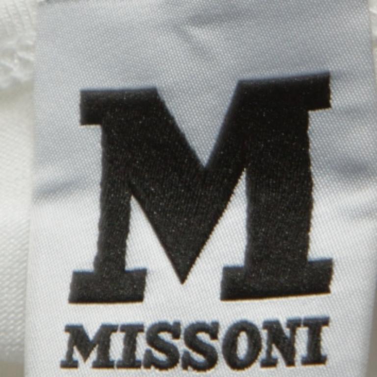 M Missoni Weißes ärmelloses Jersey-Tanktop aus Jersey M (Grau) im Angebot