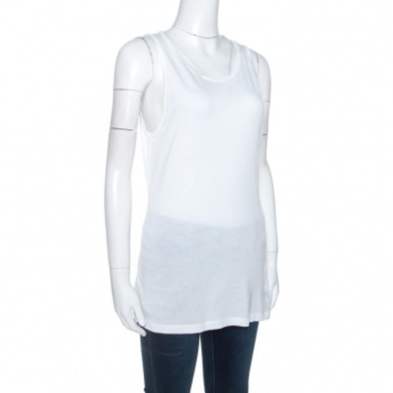 M Missoni Weißes ärmelloses Jersey-Tanktop aus Jersey M Damen im Angebot