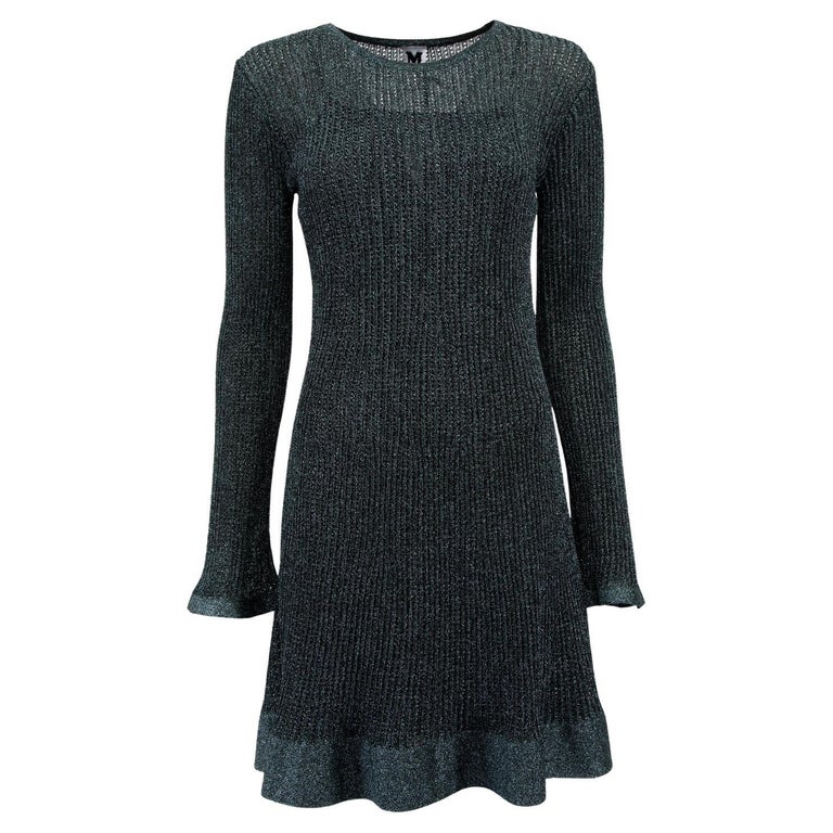 M Missoni Women's Metallic Long Sleeve Mini Dress For Sale at 1stDibs