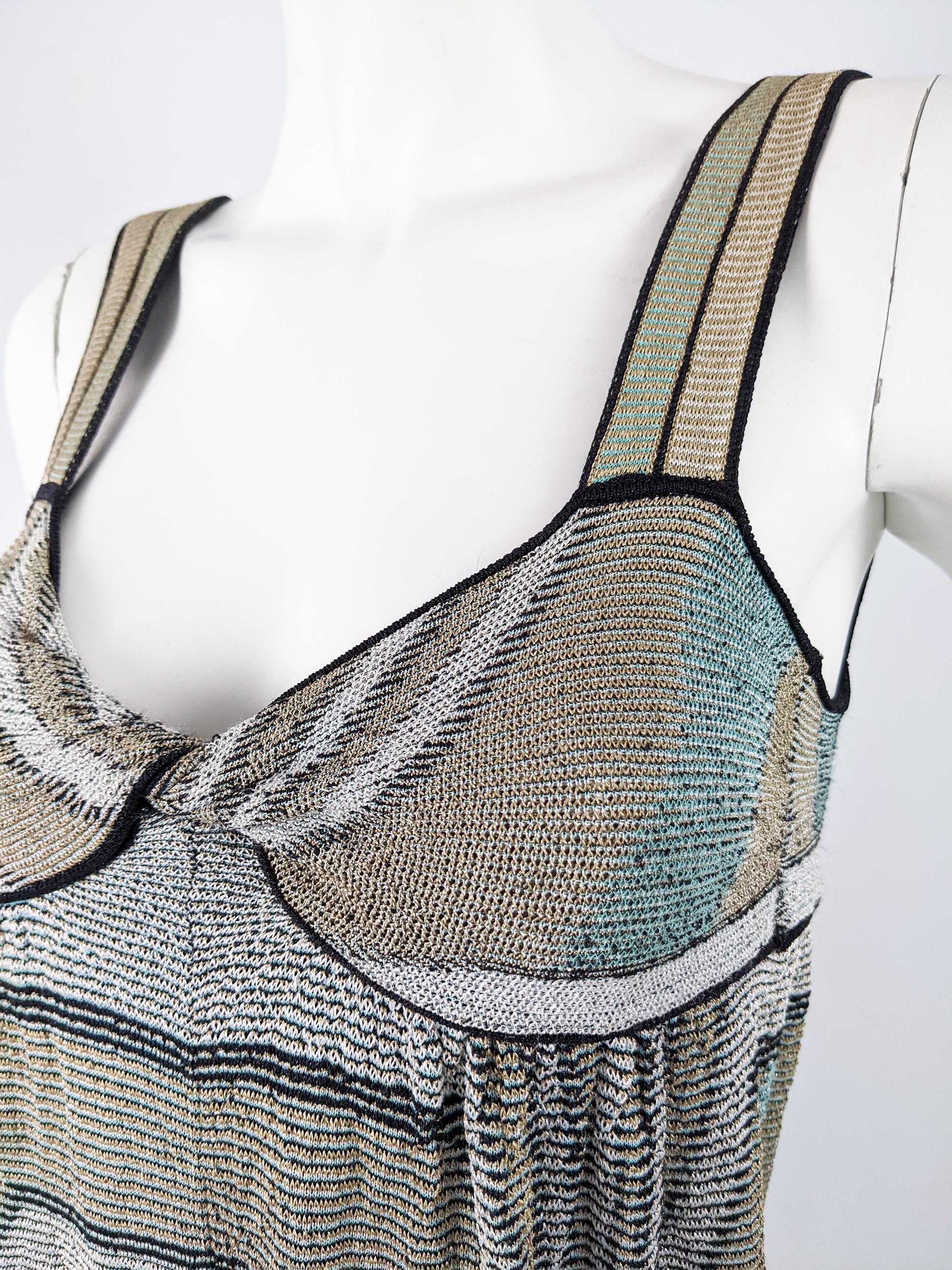 Gray M Missoni Womens Sleeveless Lurex Knit Jumpsuit For Sale