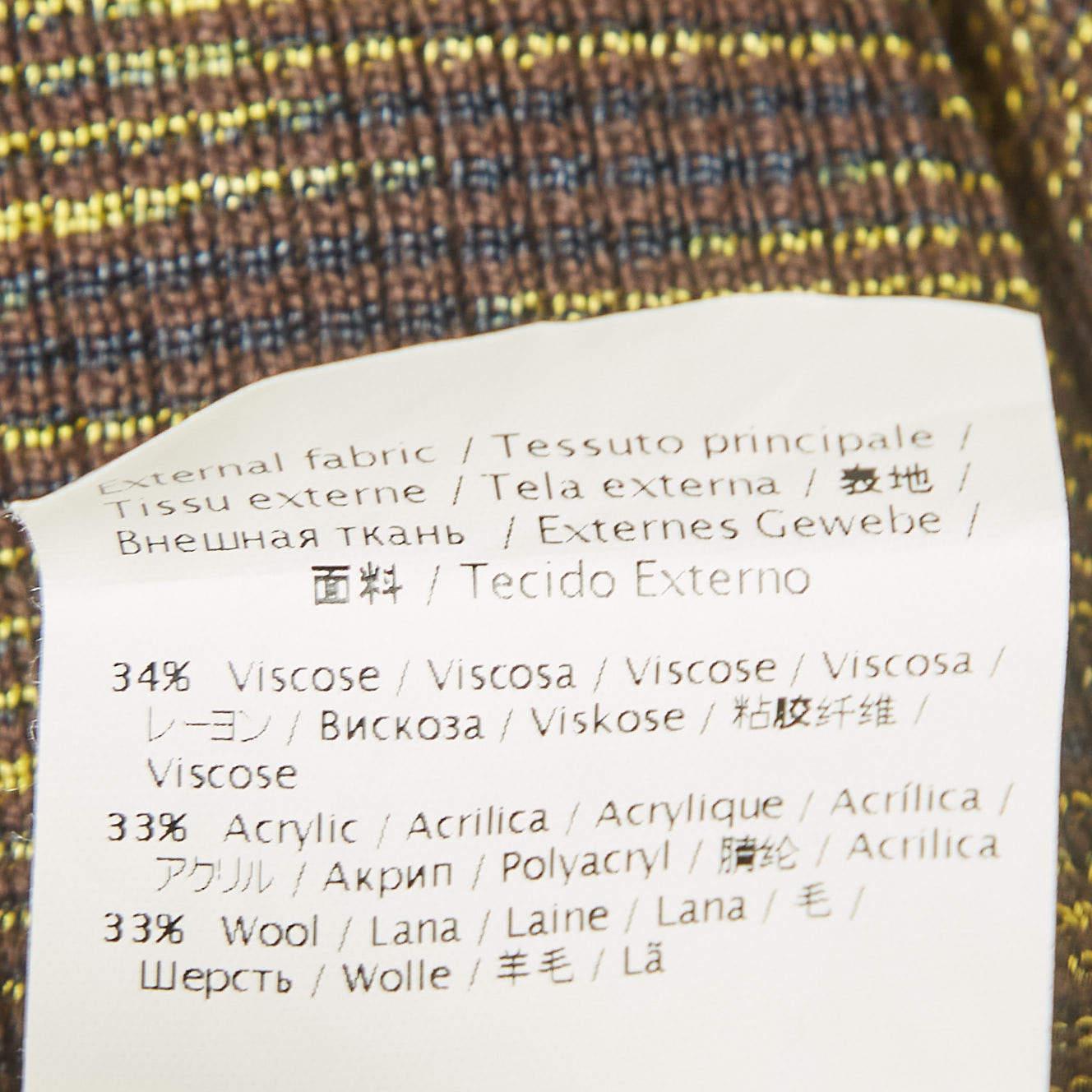 M Missoni Gelb/Braun Gemusterter Strickpullover mit Rollkragen L im Angebot 1