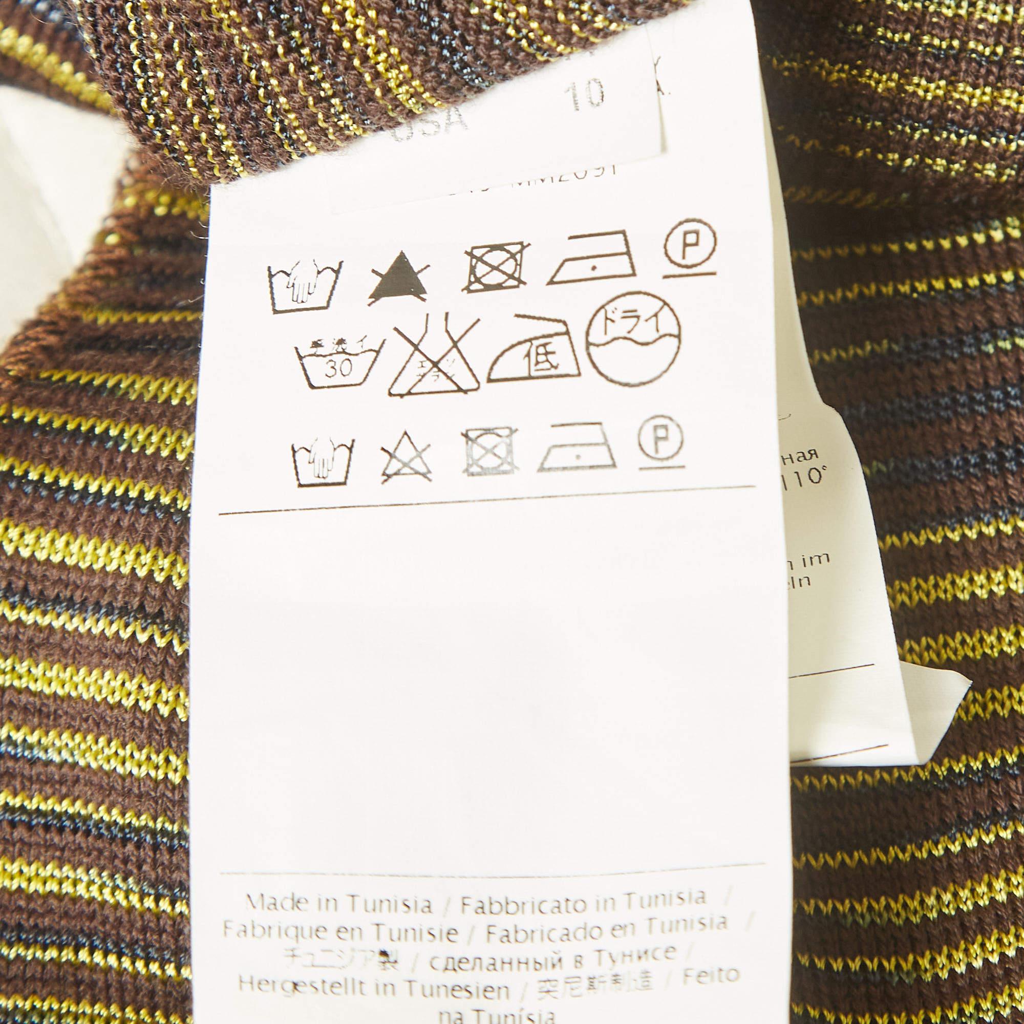 M Missoni Gelb/Braun Gemusterter Strickpullover mit Rollkragen L im Angebot 2