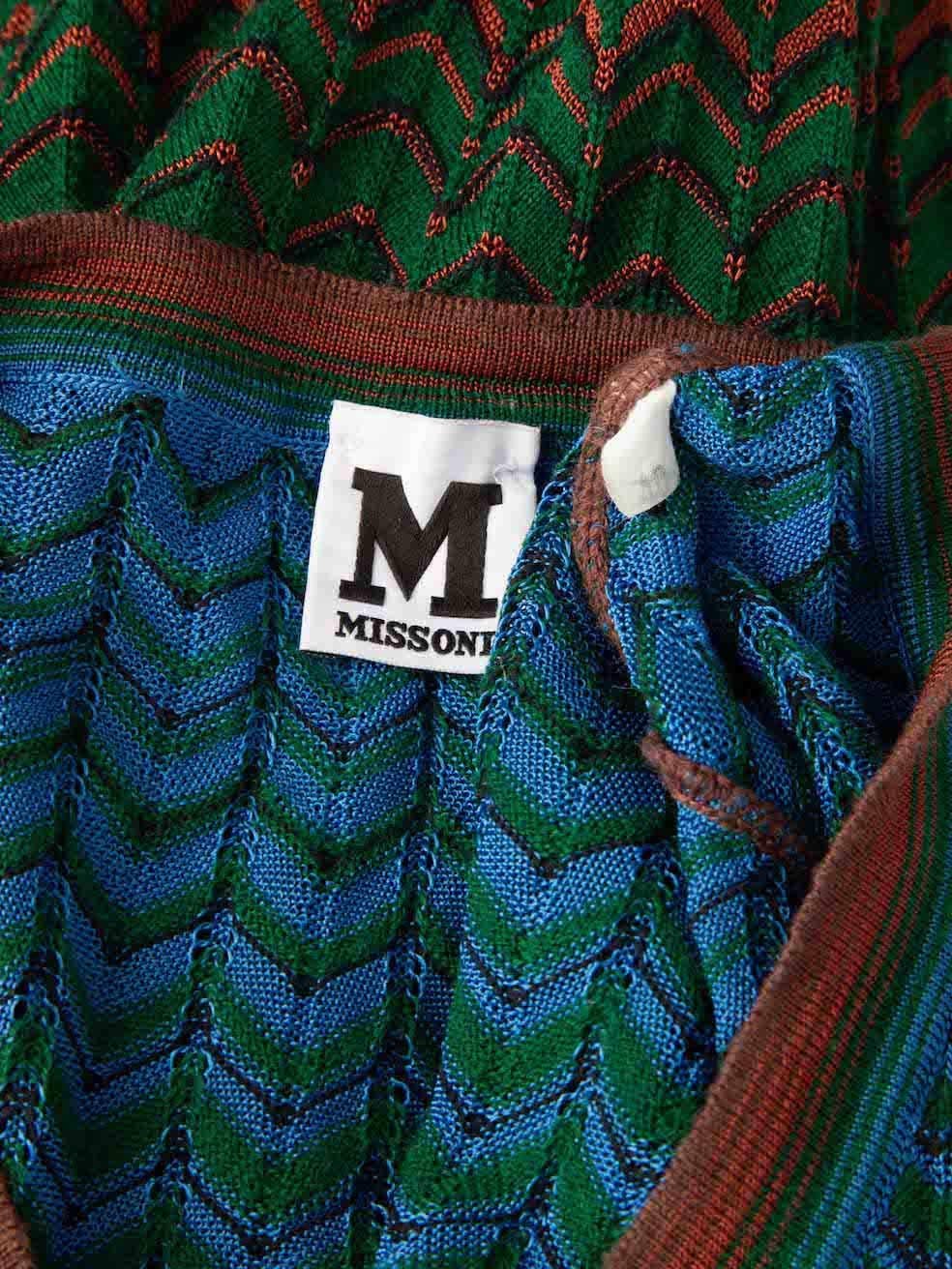 M Missoni Zigzag Knit V-Neck Dress Size S For Sale 1