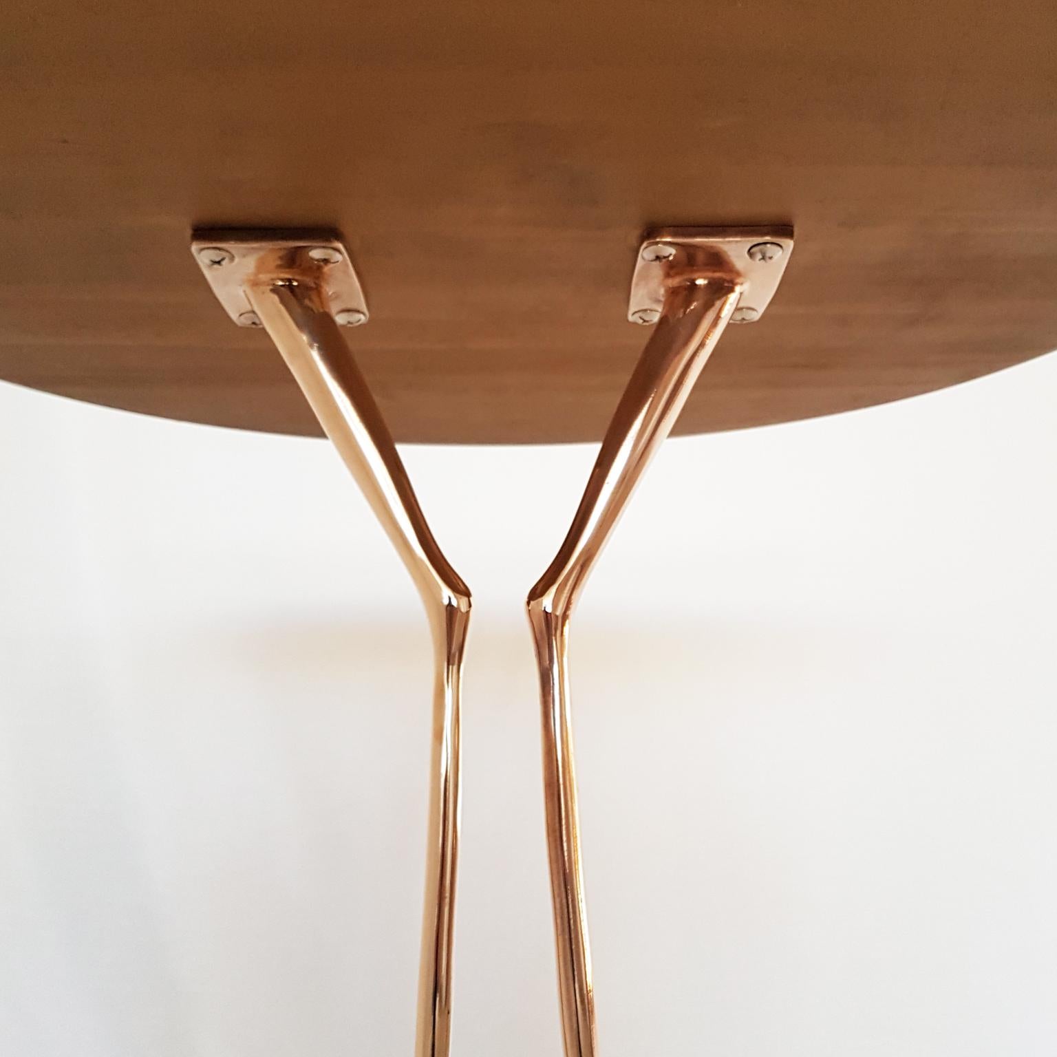 M. Oppenheim Traccia Gold Leaf Italian Simon Gavina Coffee Table with Bronze Leg 5