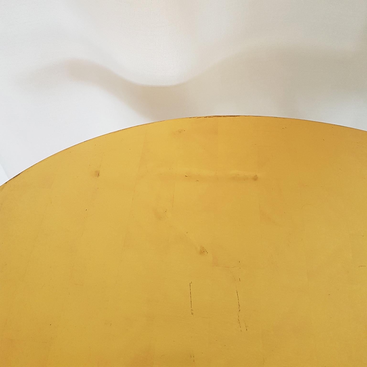 M. Oppenheim Traccia Gold Leaf Italian Simon Gavina Coffee Table with Bronze Leg 12