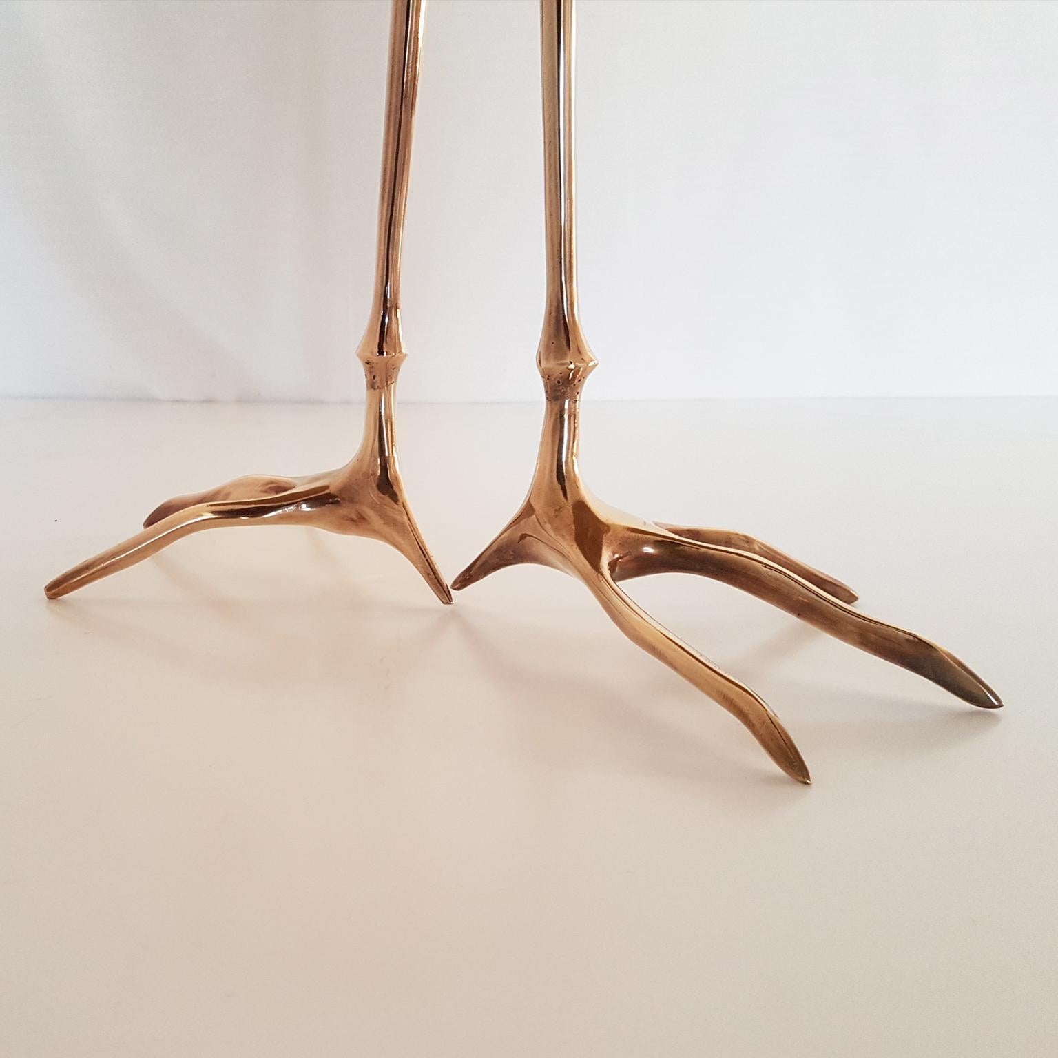M. Oppenheim Traccia Gold Leaf Italian Simon Gavina Coffee Table with Bronze Leg 2