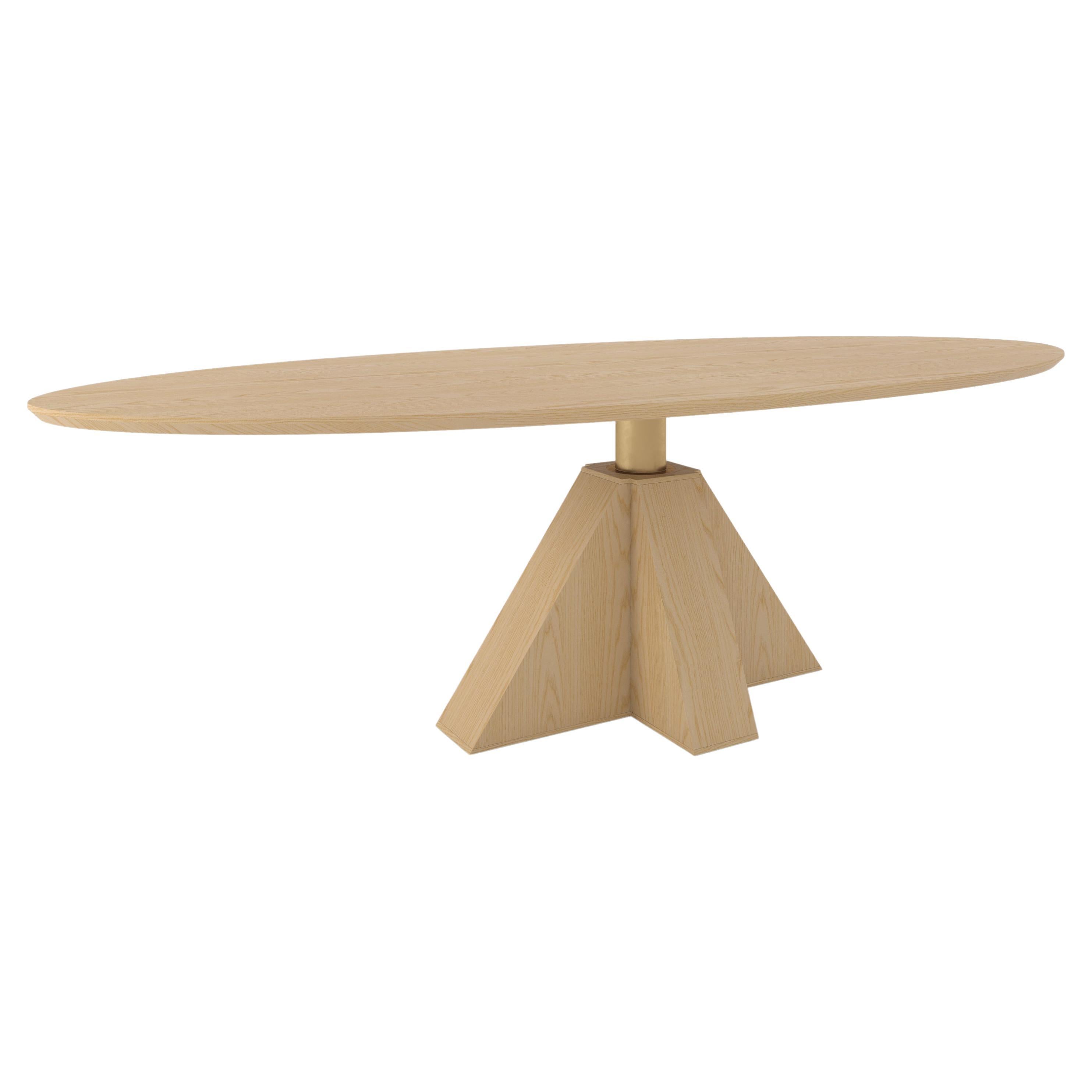 M-Oval Table by Daniel Boddam, 60" x 36", Natural Oak For Sale