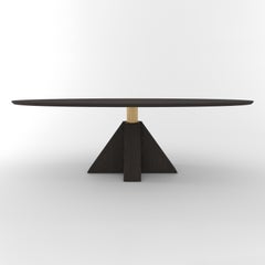 M-Oval Table by Daniel Boddam, 60" x 36", Smoked or Stained Oak