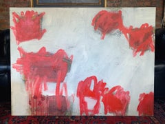 M. P. Landis Red and White Abstract Painting