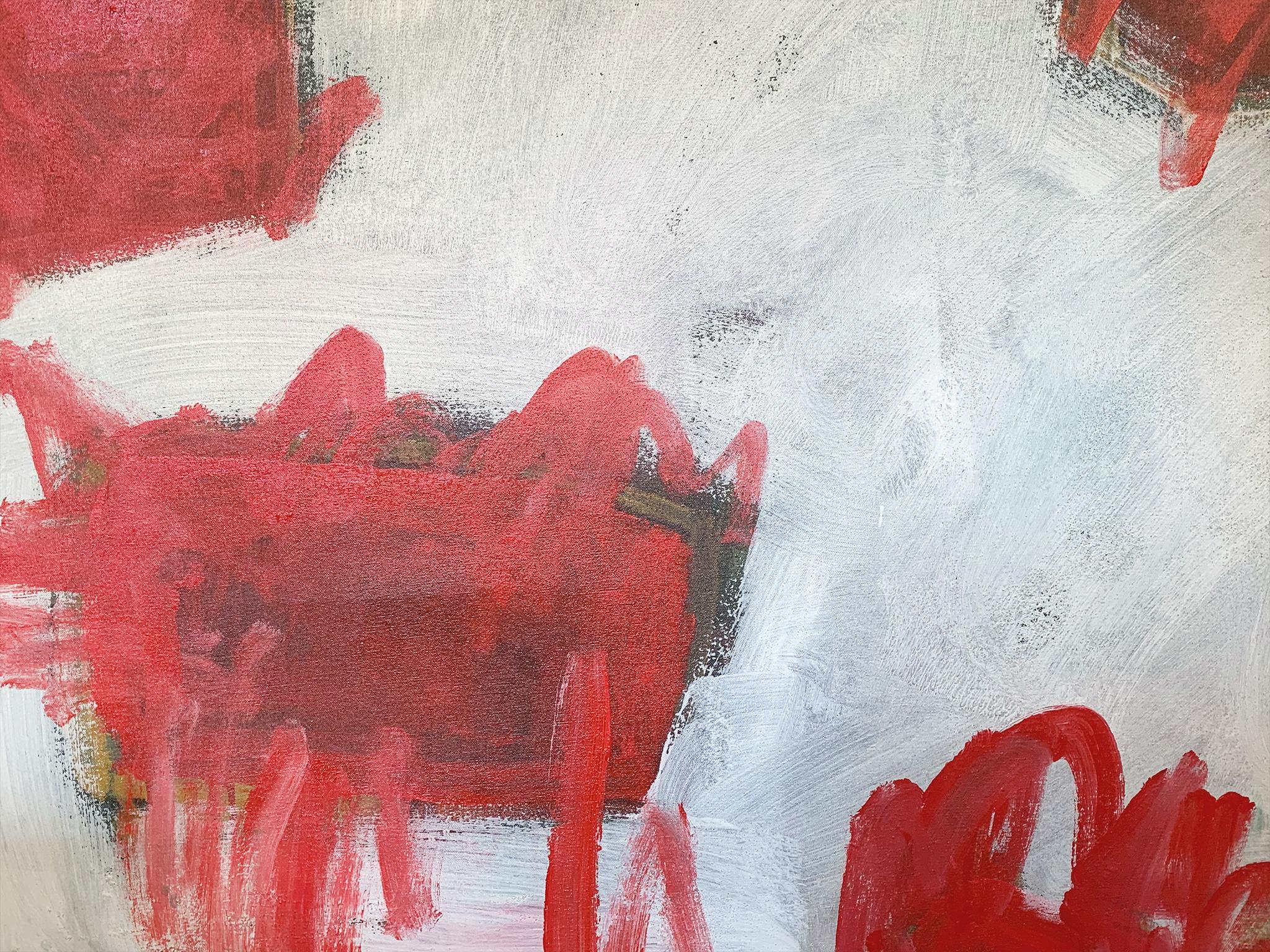 M. P. Landis Rot-Weiß-Abstraktes Gemälde (amerikanisch) im Angebot