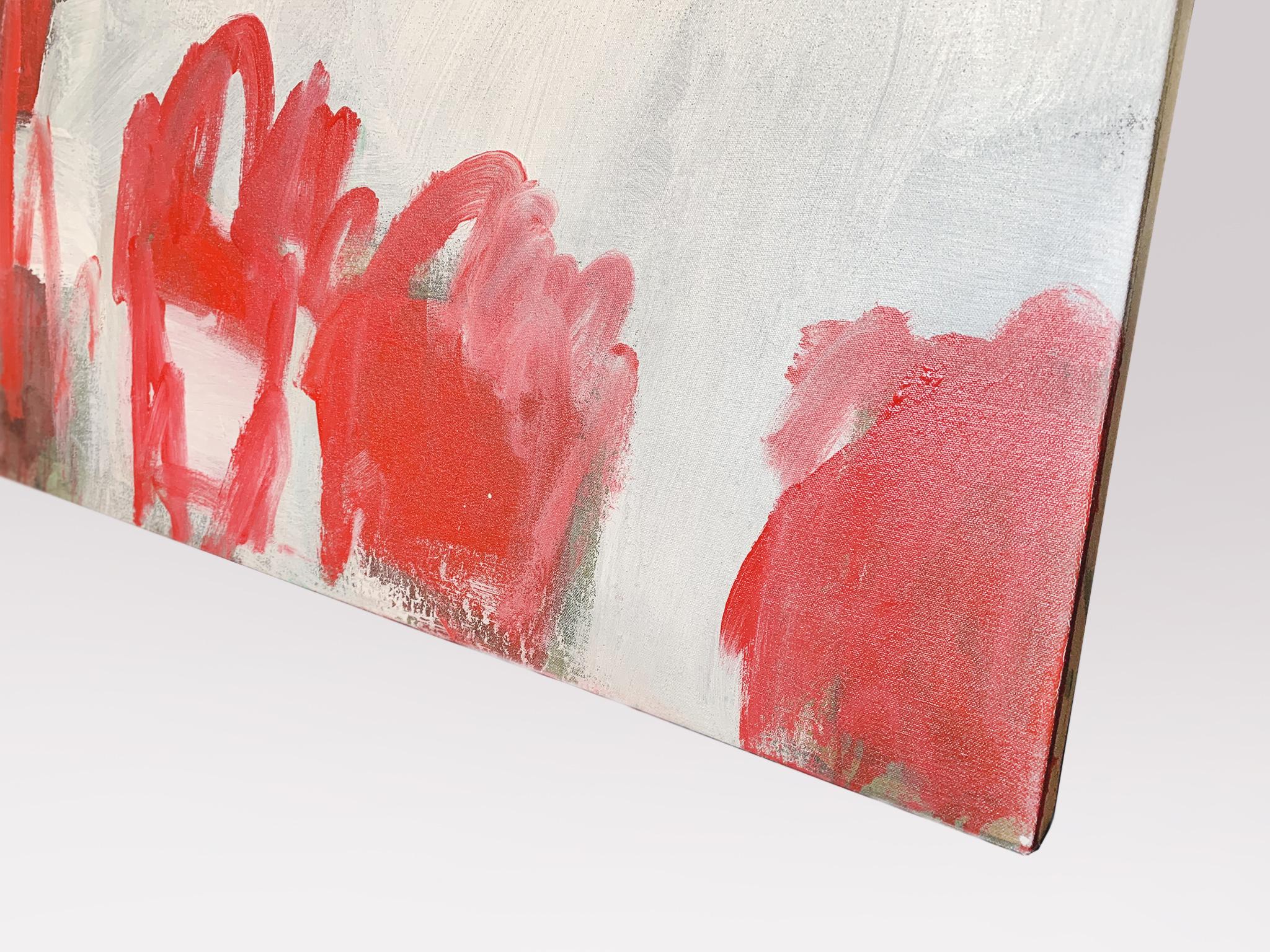 Contemporary M. P. Landis Red and White Abstract Painting For Sale