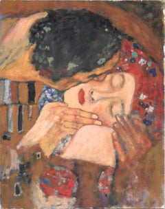 Copy of a Section of "The Kiss" by Gustave Klimt in Acrylic on Masonite