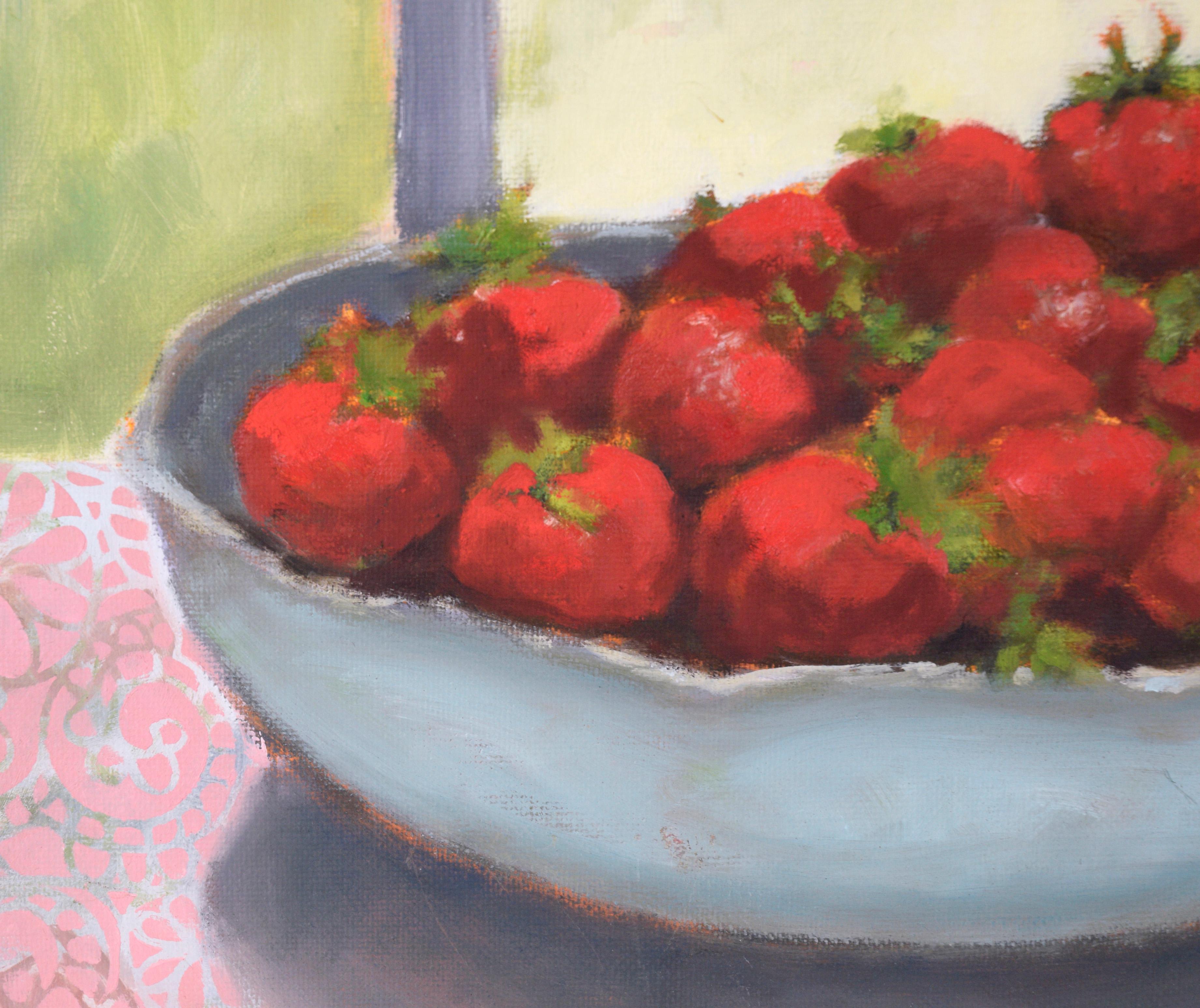 Still Life with Strawberries in Acrylic on Canvas

Bright still life by unknown central California coast artist 