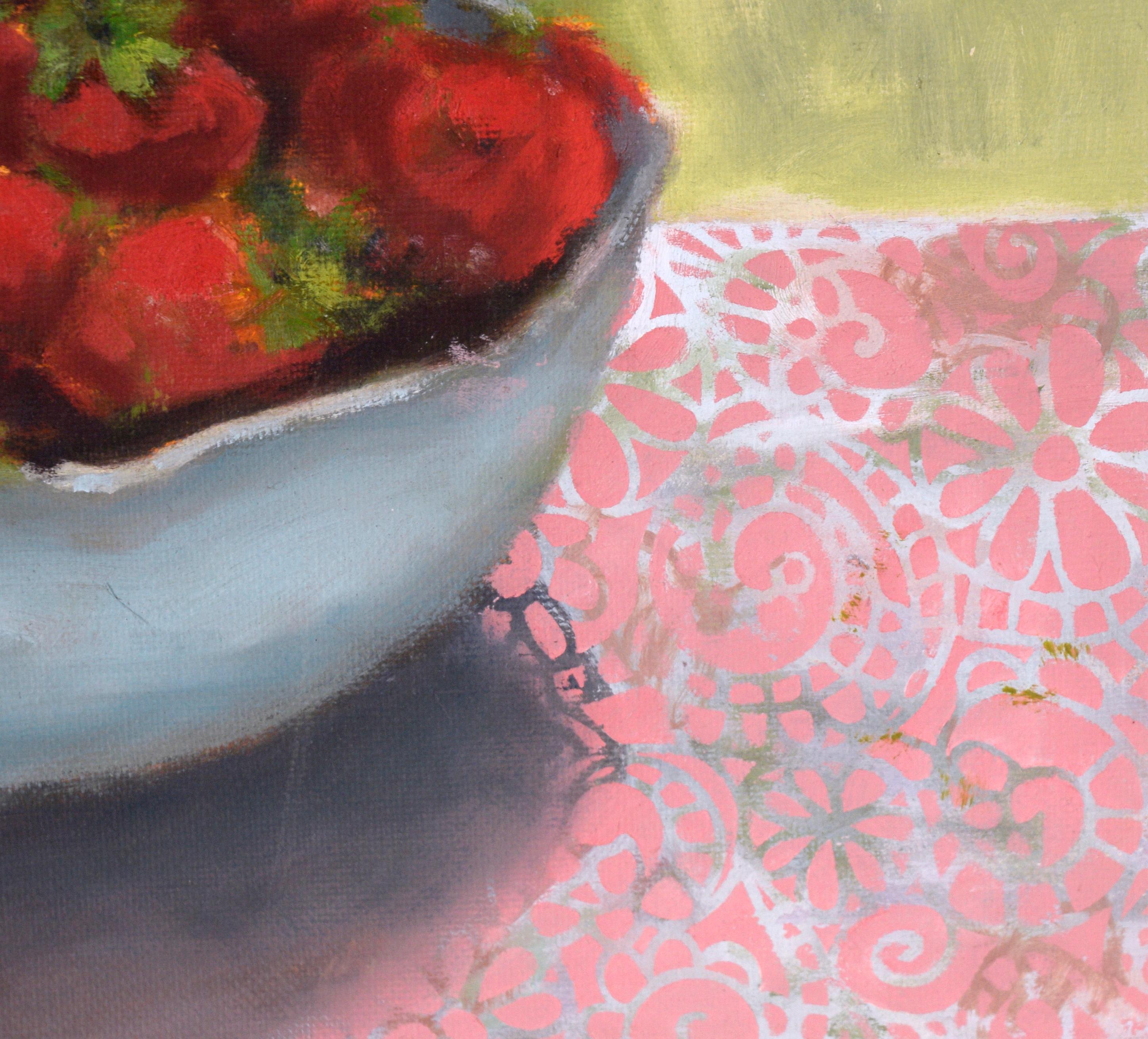 Still Life with Strawberries in Acrylic on Canvas 1