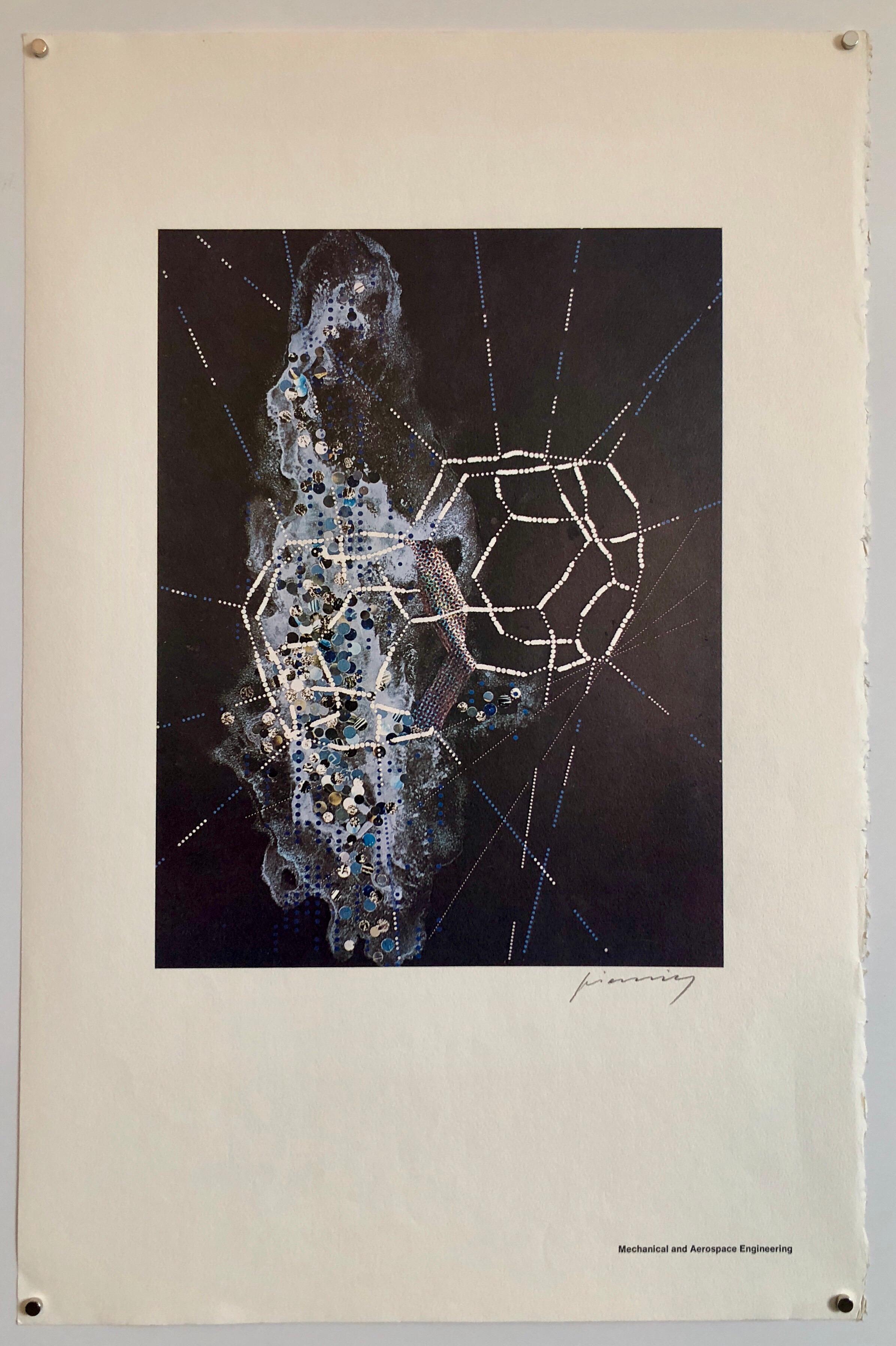 Bleistift signierter abstrakter geometrischer Grafikdesigner Lithographiedruck, Bauhaus-Künstler (Geometrische Abstraktion), Print, von M. Peter Piening