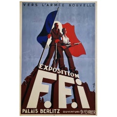 Vintage 1944 Original poster steeped in history - French Resistance in occupied France