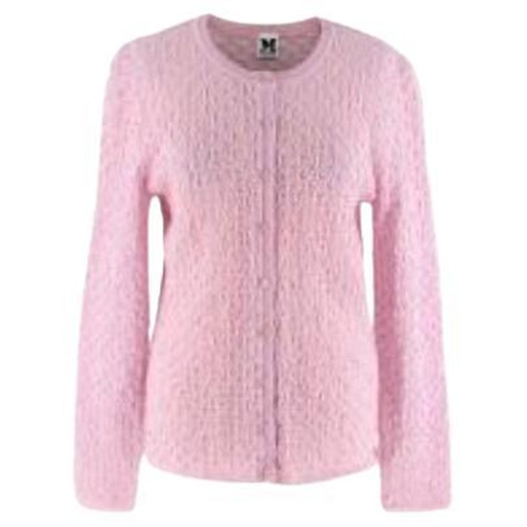 M Pink Mattelasse Knitted Cardigan For Sale at 1stDibs