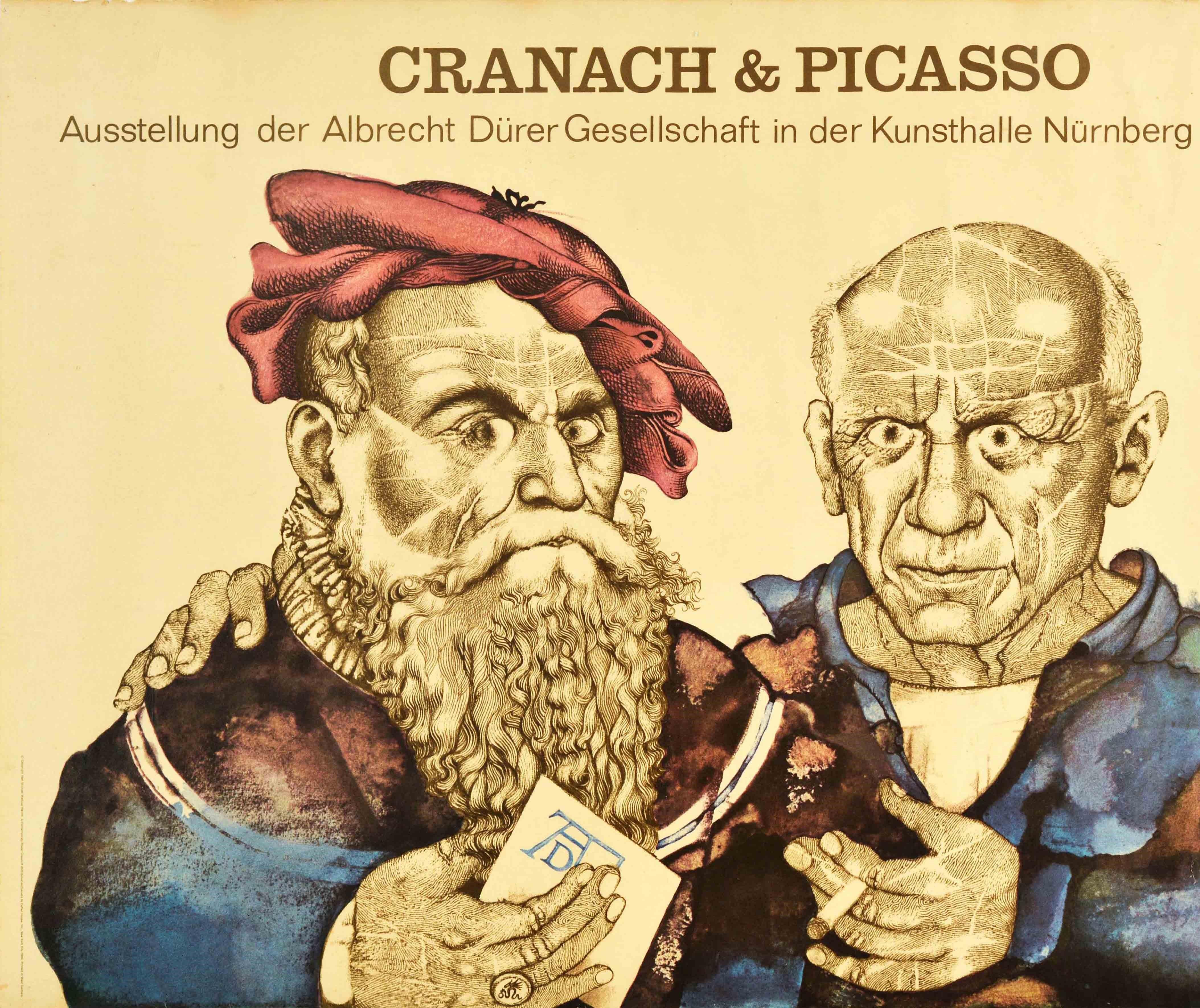 Poster originale d'epoca Cranach & Picasso Mostra d'arte Albrecht Durer Society - Print di M Prechtl