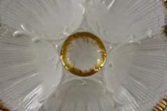 M. Redon French Limoges Gilded Scallop Shell Porcelain Oyster Plate