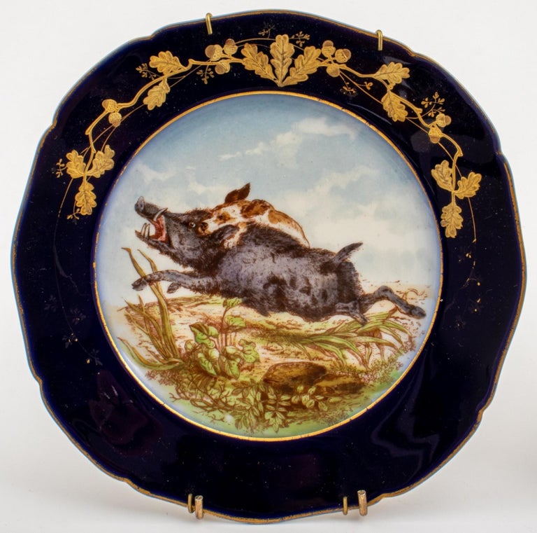 M. Redon Limoges Hunting Game Porcelain, 7 Pieces For Sale at 1stDibs