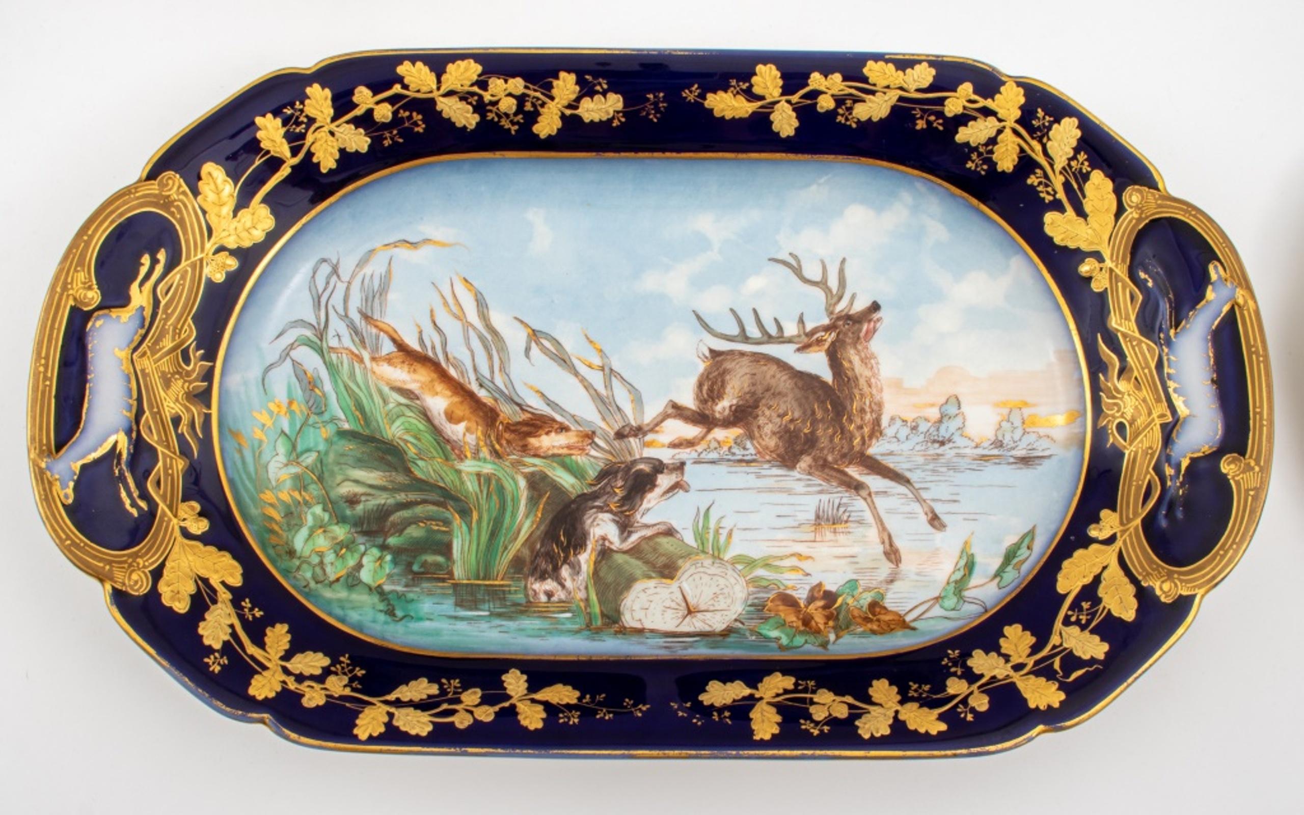 M. Redon Limoges Hunting Game Porcelain, 7 Pieces In Good Condition In Astoria, NY