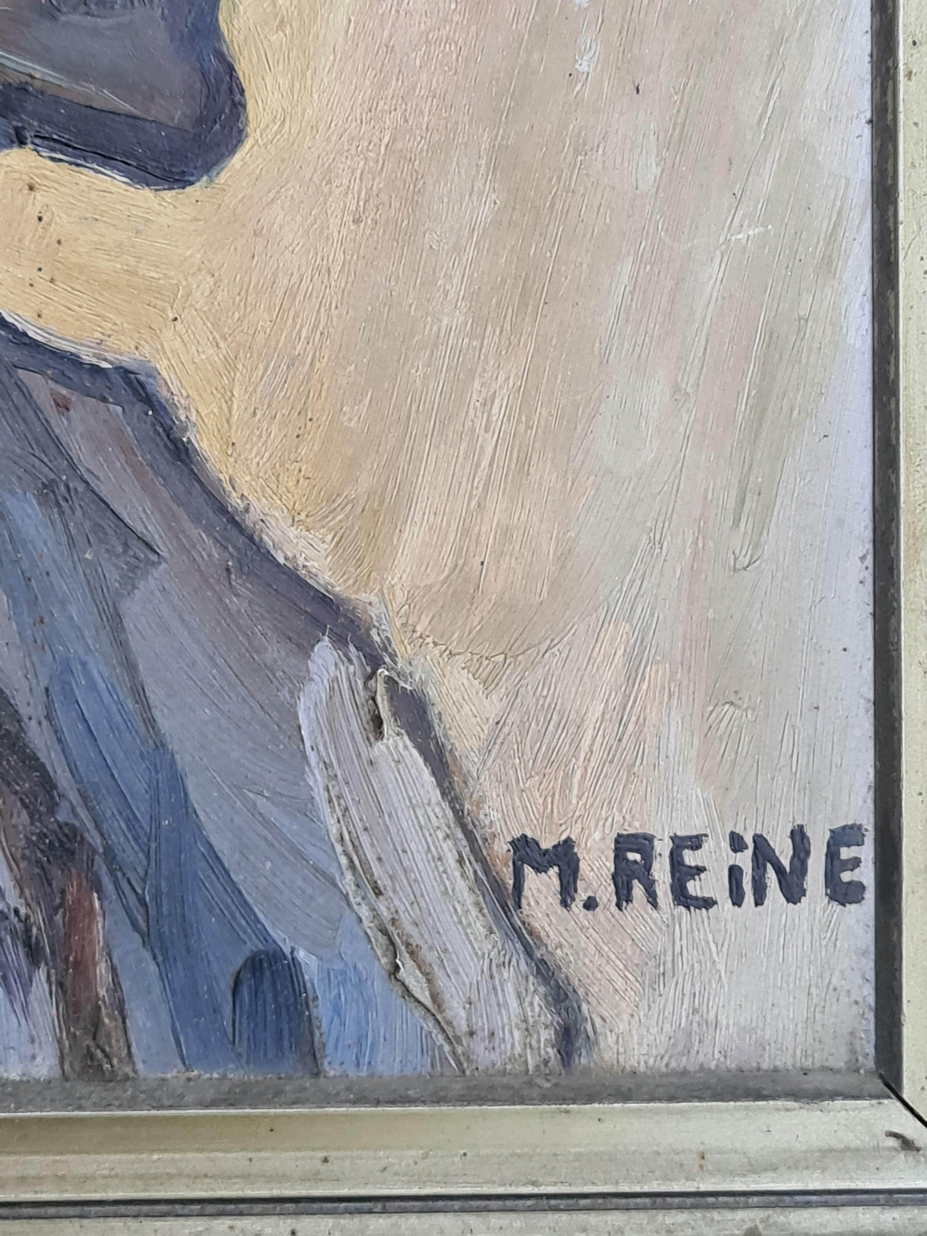 Cécile - Expressionniste Painting par M Reine