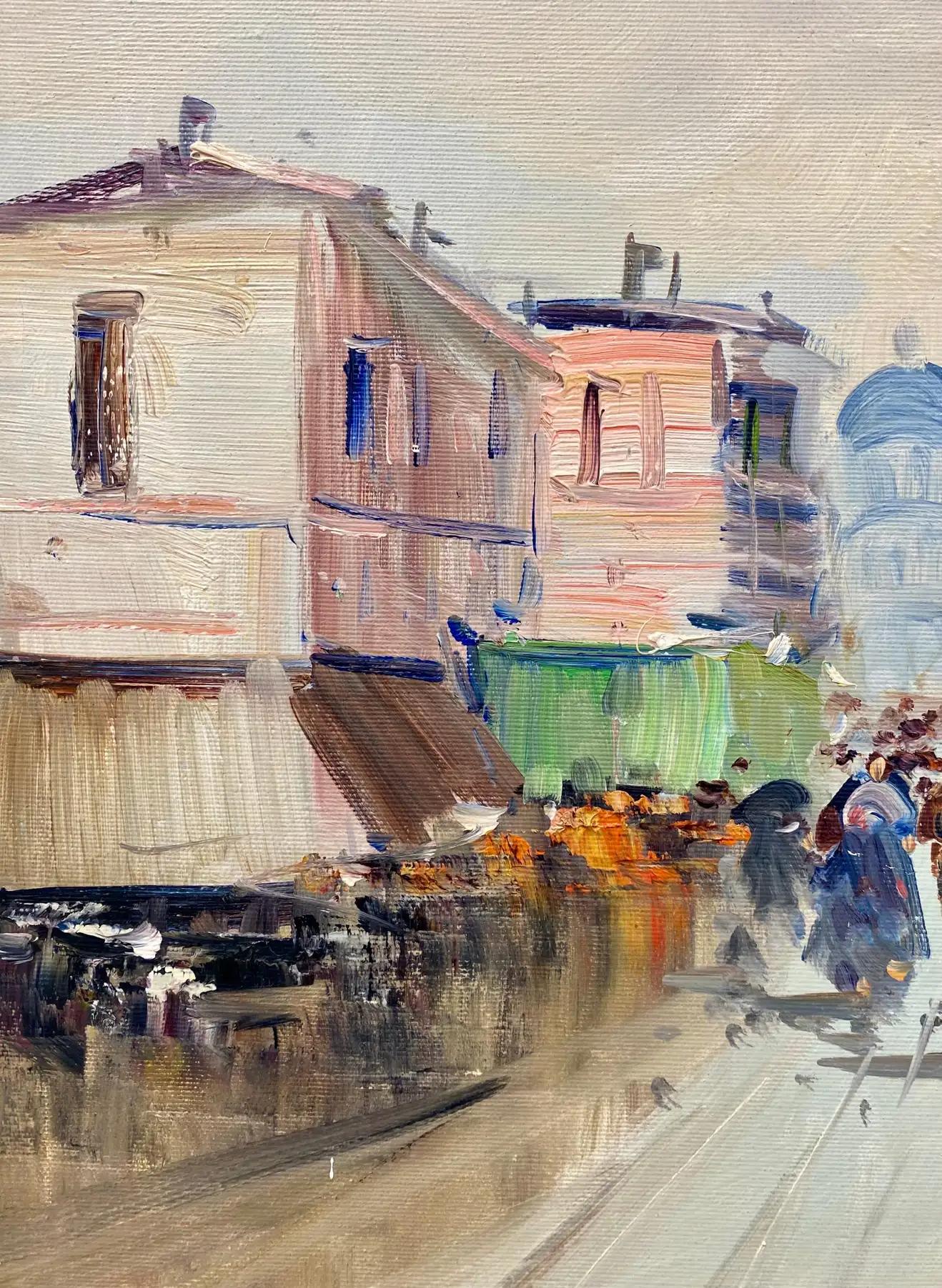 Olio impressionista su tela incorniciato e firmato dall'artista M. Rondelli 10