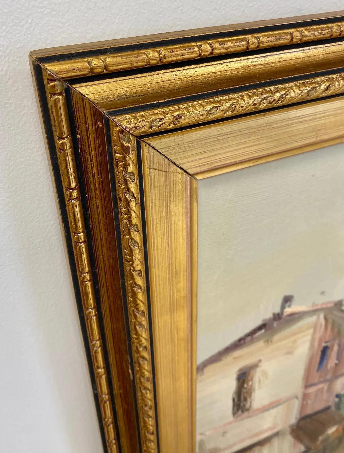 Olio impressionista su tela incorniciato e firmato dall'artista M. Rondelli 3