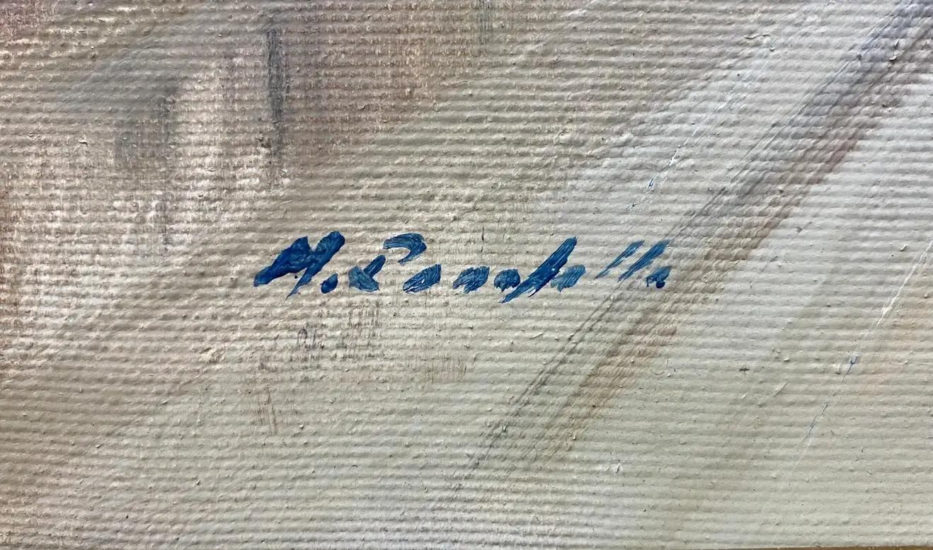 Olio impressionista su tela incorniciato e firmato dall'artista M. Rondelli 7