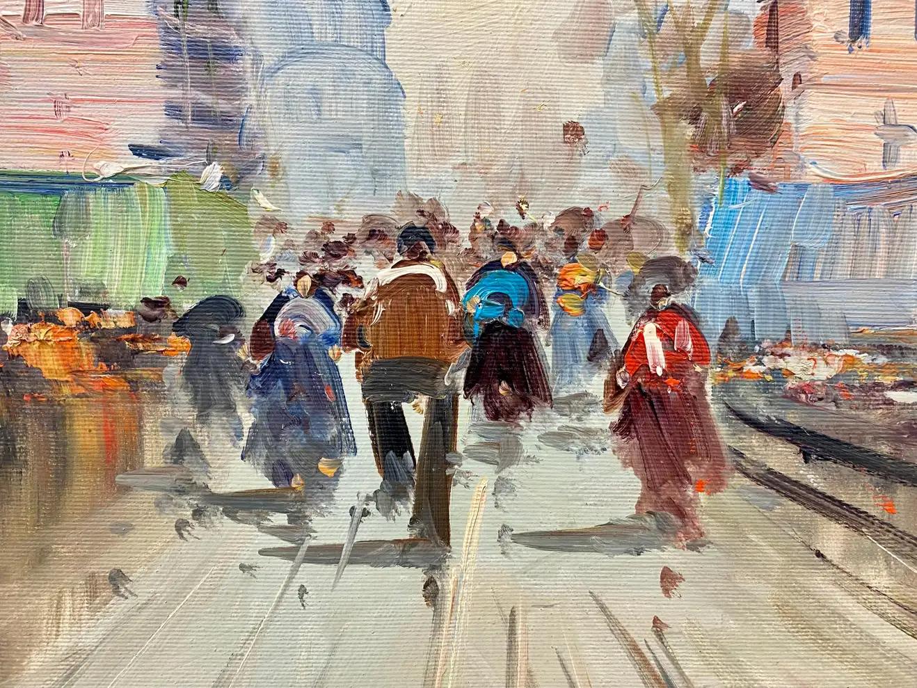 Olio impressionista su tela incorniciato e firmato dall'artista M. Rondelli 8