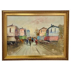 Olio impressionista su tela incorniciato e firmato dall'artista M. Rondelli