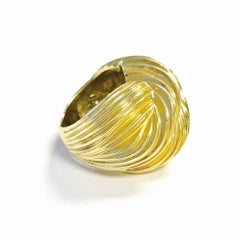 M Rotkel Large Domed Ribbons Knot Gold Ring