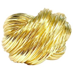 M Rotkel Large Domed Ribbons Knot Gold Ring