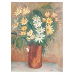 M. Rule, (20e siècle), Daiseys dans un vase, 1951 Huile sur toile