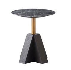 M-Side Table by Daniel Boddam, Smoked or Stained Oak/Grey Marble