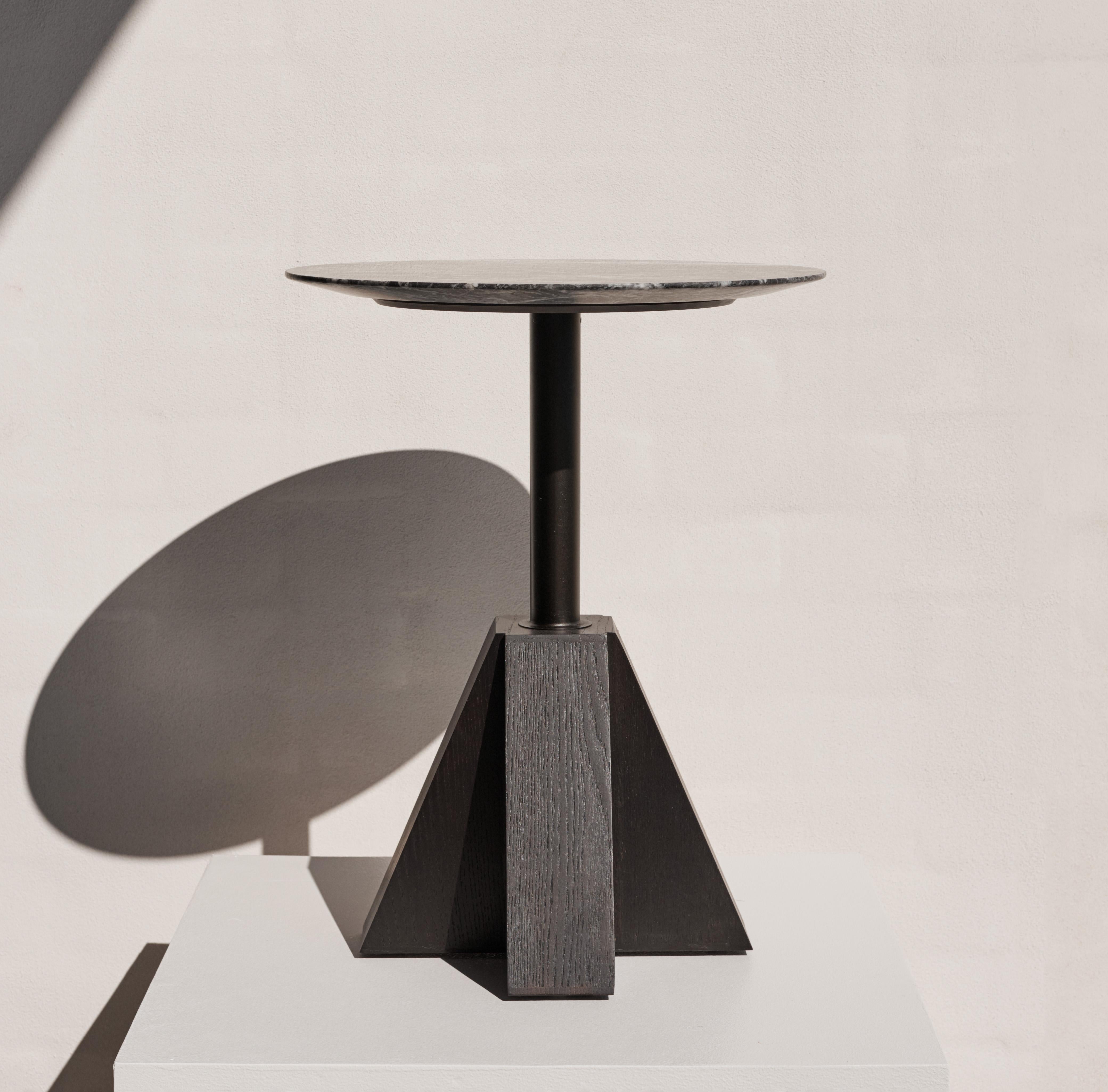 M-Side Table by Daniel Boddam, Smoked or Stained Oak/Grey Marble In New Condition For Sale In Sydney, NSW