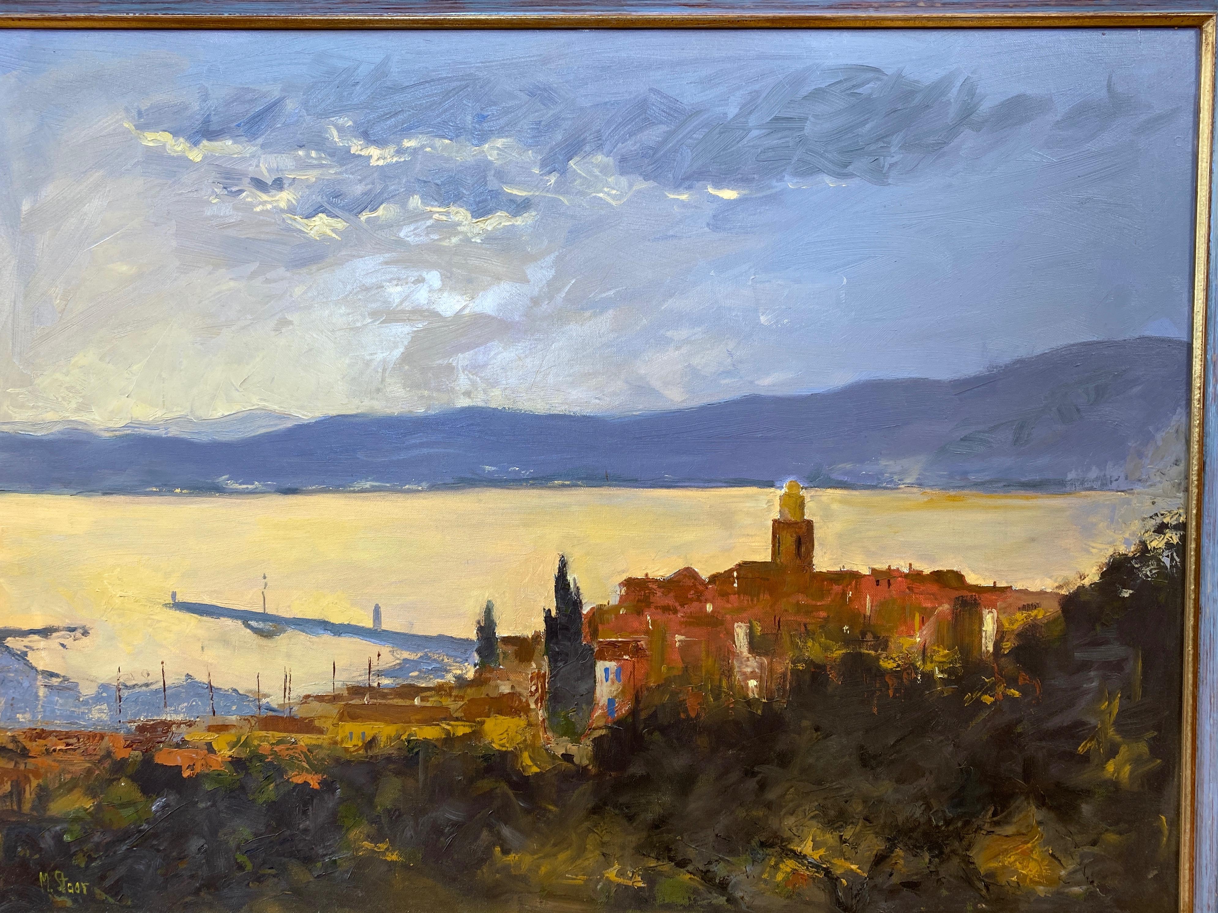Mid-Century Modern M. Staar “Saint-Tropez Vu de la Citadelle”, Impressionist Oil Painting, 1970s