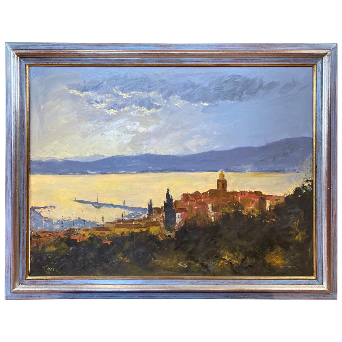 M. Staar “Saint-Tropez Vu de la Citadelle”, Impressionist Oil Painting, 1970s